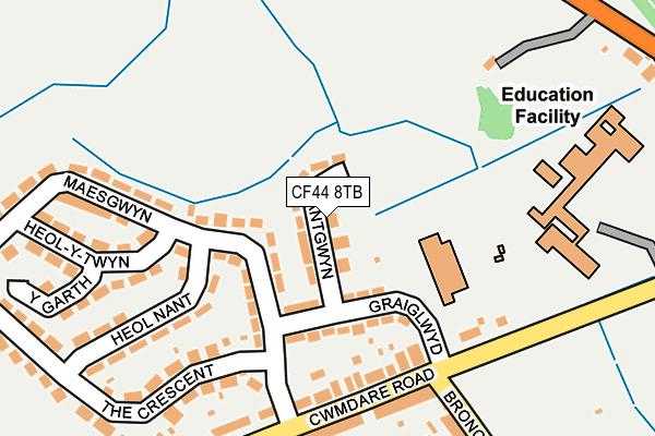 CF44 8TB map - OS OpenMap – Local (Ordnance Survey)