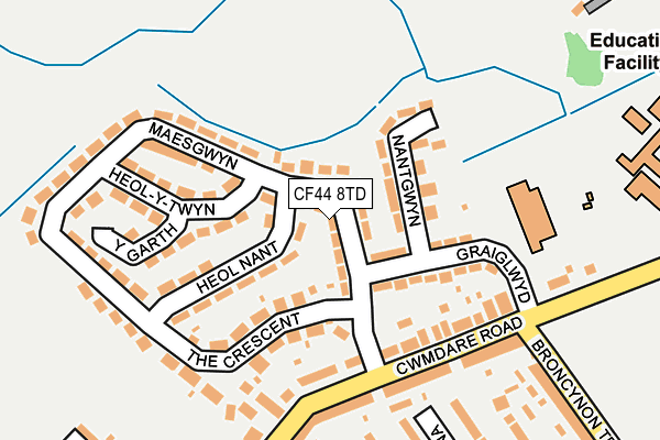 CF44 8TD map - OS OpenMap – Local (Ordnance Survey)