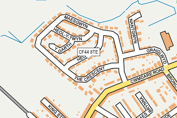 CF44 8TE map - OS OpenMap – Local (Ordnance Survey)