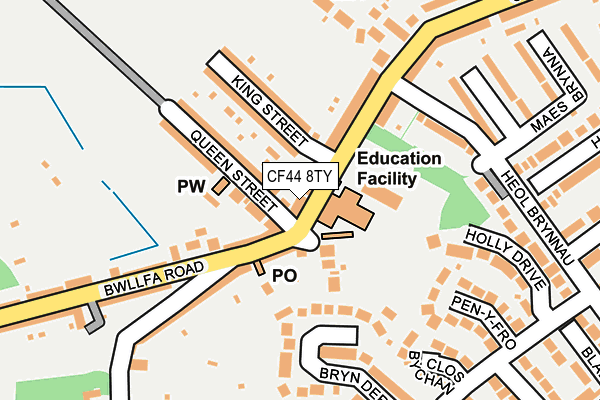 CF44 8TY map - OS OpenMap – Local (Ordnance Survey)