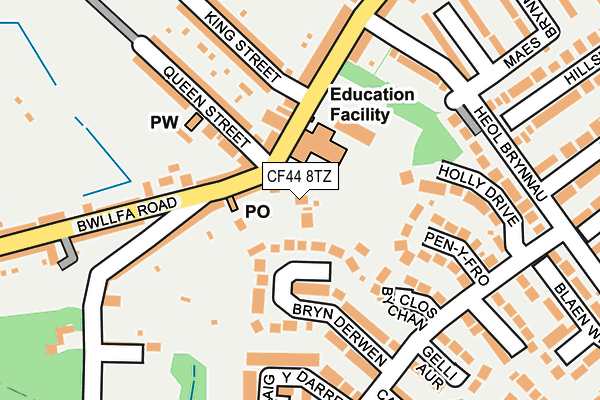 CF44 8TZ map - OS OpenMap – Local (Ordnance Survey)