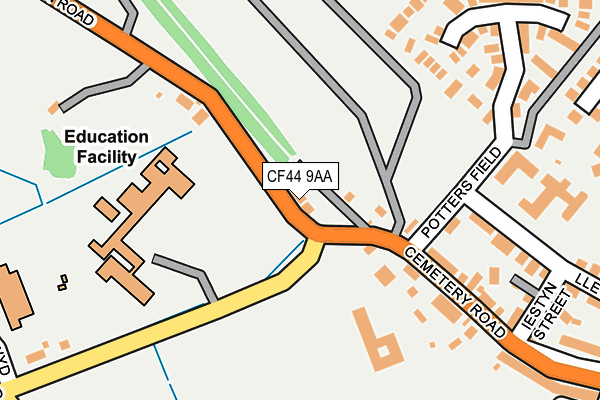 CF44 9AA map - OS OpenMap – Local (Ordnance Survey)