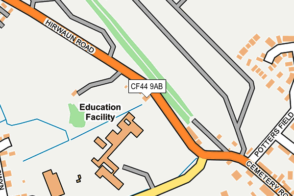 CF44 9AB map - OS OpenMap – Local (Ordnance Survey)