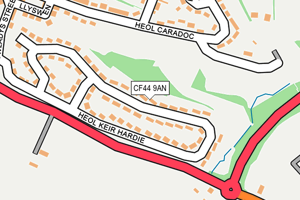 CF44 9AN map - OS OpenMap – Local (Ordnance Survey)