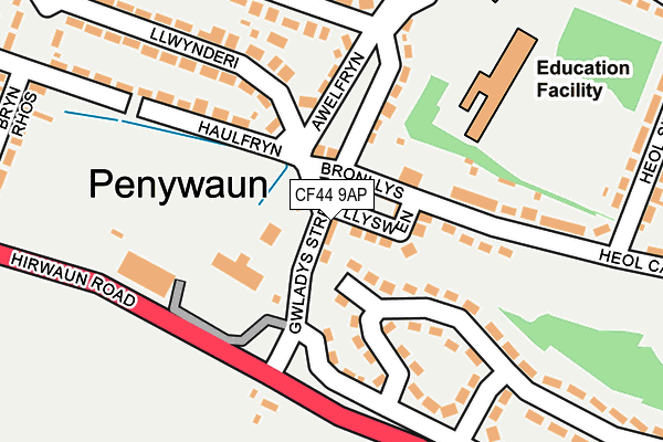 CF44 9AP map - OS OpenMap – Local (Ordnance Survey)