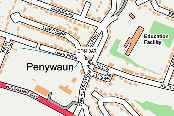 CF44 9AR map - OS OpenMap – Local (Ordnance Survey)