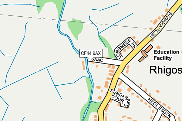 CF44 9AX map - OS OpenMap – Local (Ordnance Survey)