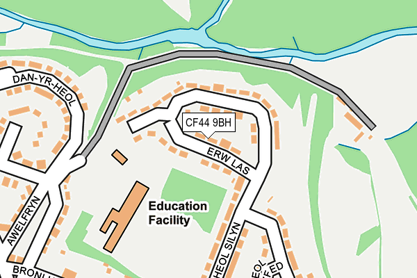 CF44 9BH map - OS OpenMap – Local (Ordnance Survey)