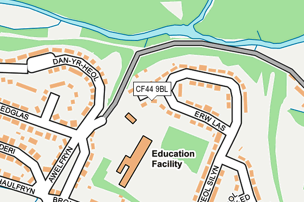 CF44 9BL map - OS OpenMap – Local (Ordnance Survey)
