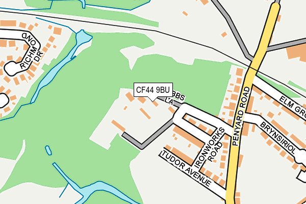 CF44 9BU map - OS OpenMap – Local (Ordnance Survey)