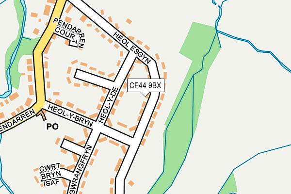 CF44 9BX map - OS OpenMap – Local (Ordnance Survey)