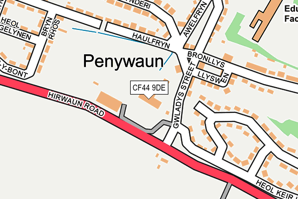 CF44 9DE map - OS OpenMap – Local (Ordnance Survey)