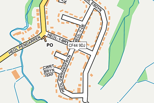 CF44 9DJ map - OS OpenMap – Local (Ordnance Survey)