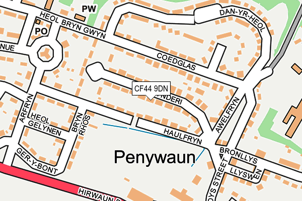 CF44 9DN map - OS OpenMap – Local (Ordnance Survey)