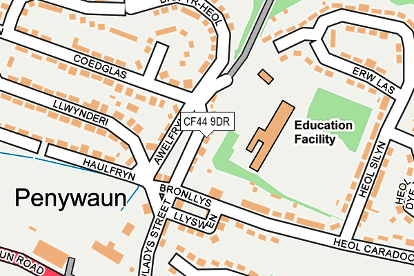 CF44 9DR map - OS OpenMap – Local (Ordnance Survey)