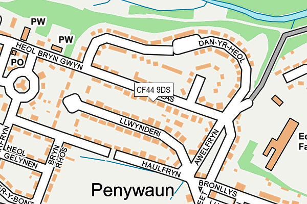 CF44 9DS map - OS OpenMap – Local (Ordnance Survey)