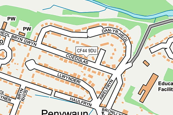 CF44 9DU map - OS OpenMap – Local (Ordnance Survey)