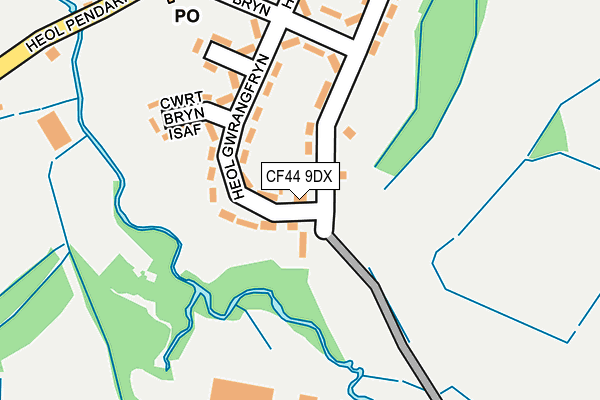 CF44 9DX map - OS OpenMap – Local (Ordnance Survey)