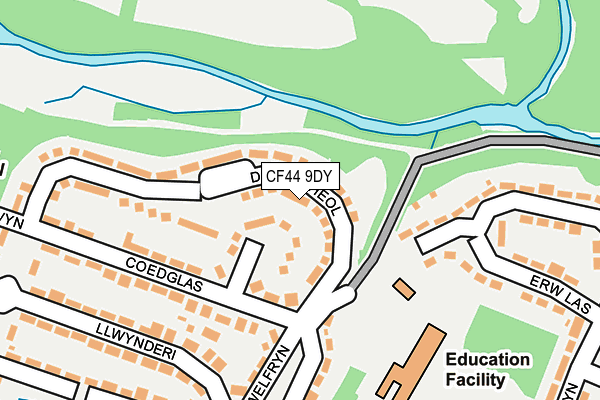 CF44 9DY map - OS OpenMap – Local (Ordnance Survey)