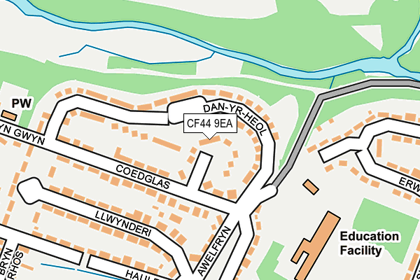 CF44 9EA map - OS OpenMap – Local (Ordnance Survey)