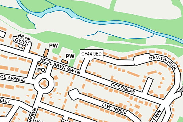 CF44 9ED map - OS OpenMap – Local (Ordnance Survey)