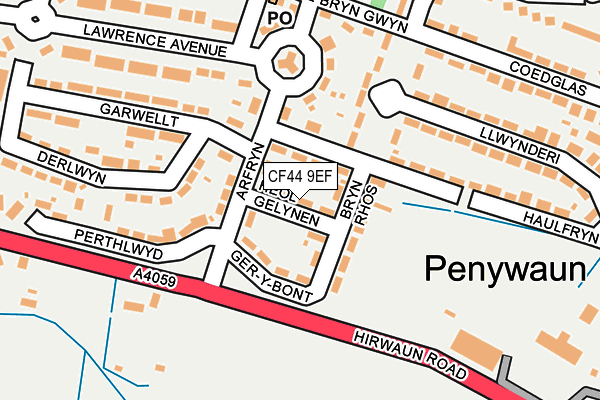 CF44 9EF map - OS OpenMap – Local (Ordnance Survey)