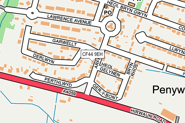 CF44 9EH map - OS OpenMap – Local (Ordnance Survey)