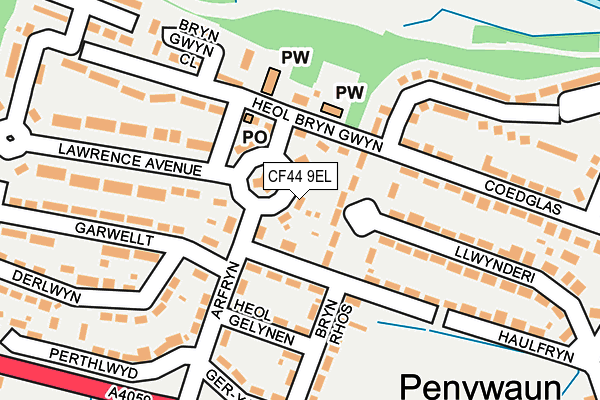 CF44 9EL map - OS OpenMap – Local (Ordnance Survey)