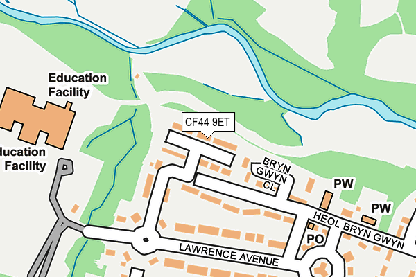 CF44 9ET map - OS OpenMap – Local (Ordnance Survey)