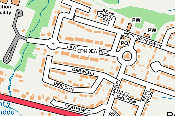 CF44 9EW map - OS OpenMap – Local (Ordnance Survey)