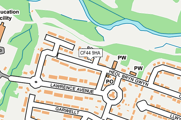 CF44 9HA map - OS OpenMap – Local (Ordnance Survey)