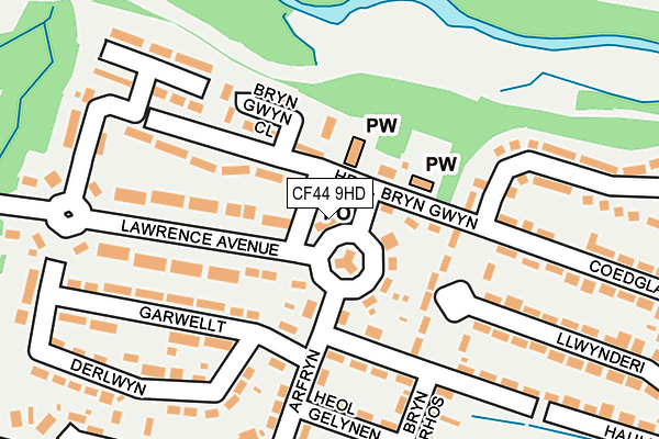 CF44 9HD map - OS OpenMap – Local (Ordnance Survey)