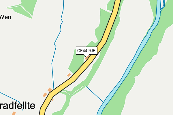 CF44 9JE map - OS OpenMap – Local (Ordnance Survey)