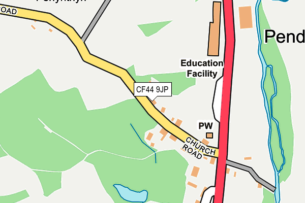 CF44 9JP map - OS OpenMap – Local (Ordnance Survey)