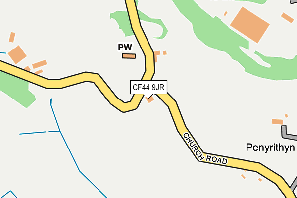 CF44 9JR map - OS OpenMap – Local (Ordnance Survey)