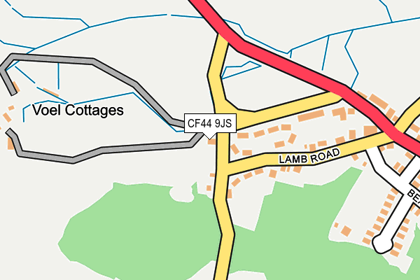 CF44 9JS map - OS OpenMap – Local (Ordnance Survey)