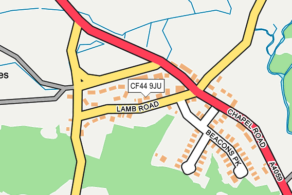 CF44 9JU map - OS OpenMap – Local (Ordnance Survey)