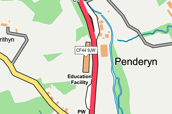 CF44 9JW map - OS OpenMap – Local (Ordnance Survey)