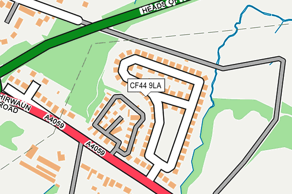 CF44 9LA map - OS OpenMap – Local (Ordnance Survey)