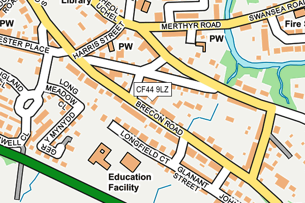 CF44 9LZ map - OS OpenMap – Local (Ordnance Survey)