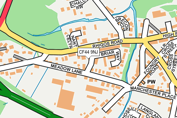 CF44 9NJ map - OS OpenMap – Local (Ordnance Survey)