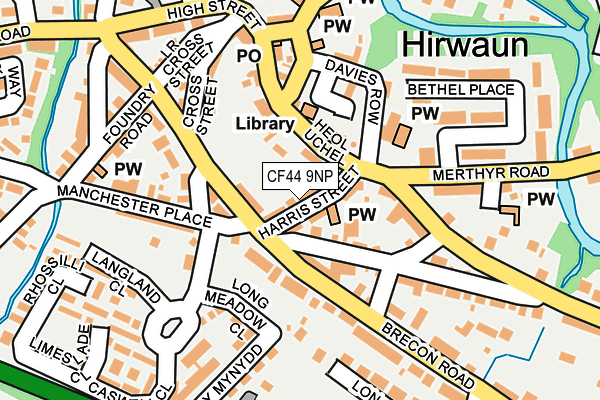 CF44 9NP map - OS OpenMap – Local (Ordnance Survey)