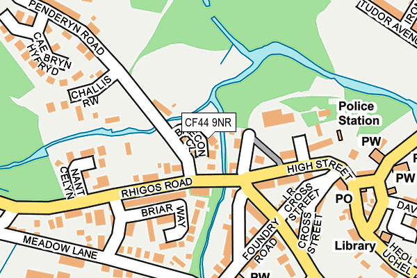 CF44 9NR map - OS OpenMap – Local (Ordnance Survey)