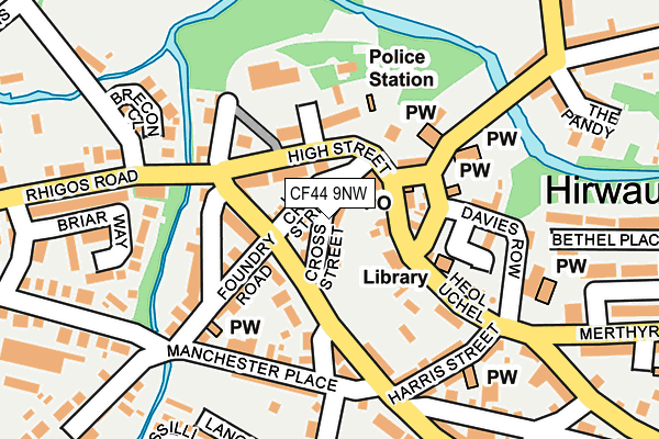 CF44 9NW map - OS OpenMap – Local (Ordnance Survey)