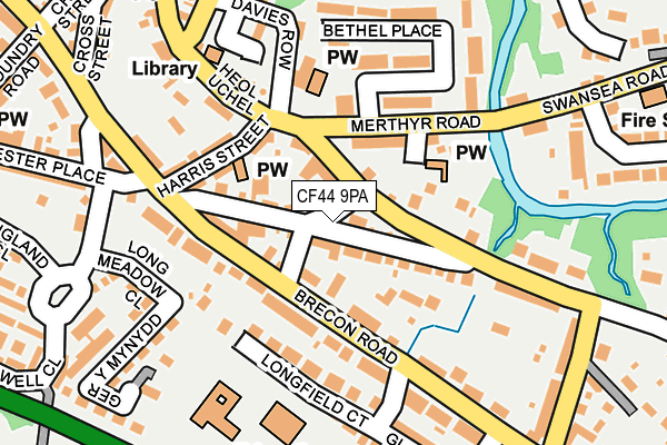 CF44 9PA map - OS OpenMap – Local (Ordnance Survey)