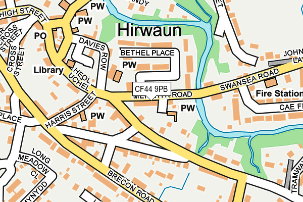 CF44 9PB map - OS OpenMap – Local (Ordnance Survey)