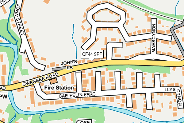 CF44 9PF map - OS OpenMap – Local (Ordnance Survey)