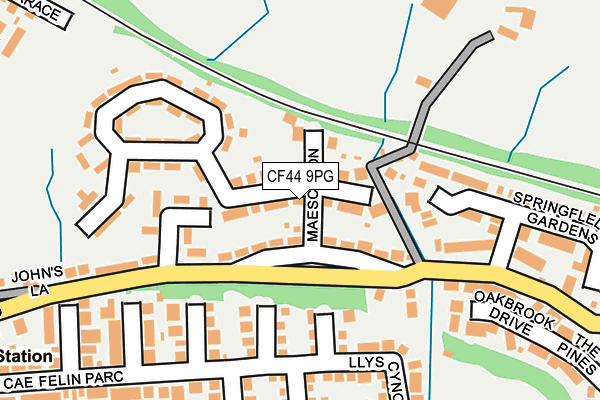 CF44 9PG map - OS OpenMap – Local (Ordnance Survey)