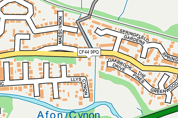 CF44 9PQ map - OS OpenMap – Local (Ordnance Survey)