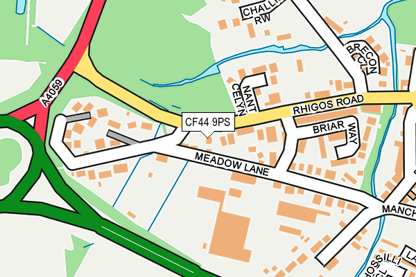 CF44 9PS map - OS OpenMap – Local (Ordnance Survey)